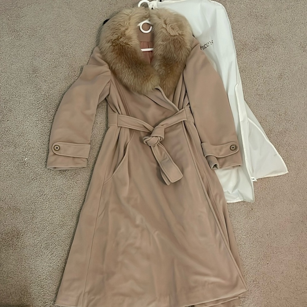 Faux fur pea coat - excellent condition!